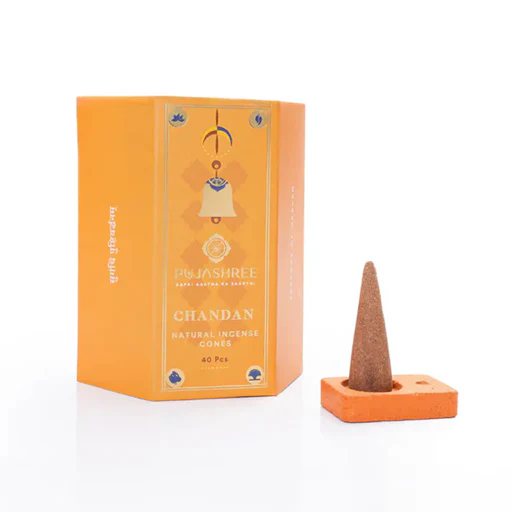 Sandalwood Natural Incense Cones 2 inches 40 pcs